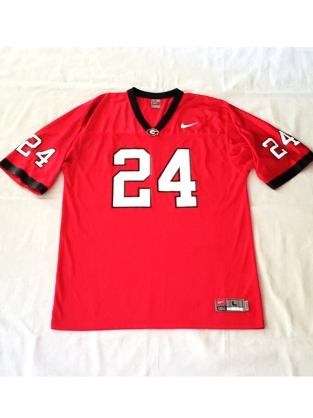 Georgia Bulldogs Jersey Mens Large Red NCAA Football Nike Mesh Team #24